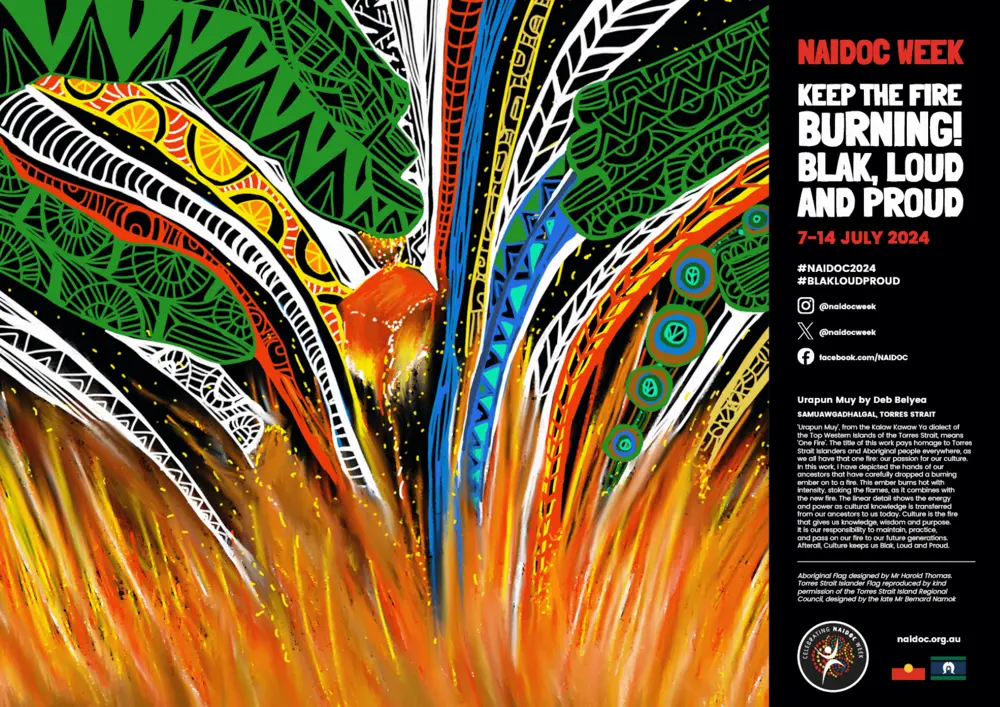 NAIDOC Week 2024 Poster - Blak, Loud and Proud