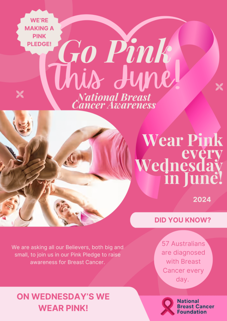 Wear Pink in June for Breast Cancer Awareness - Believe Childcare - Logan Reserve QLD